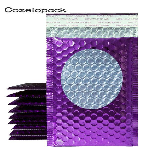 

10pcs glossy metallic bubble mailers purple foil bubble bags aluminized postal bags padded shipping envelopes