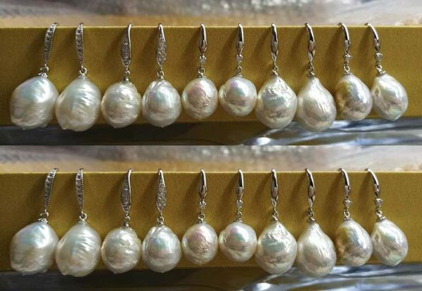 

11-13mm furrow kasumi pearl dangle earring ing, Silver