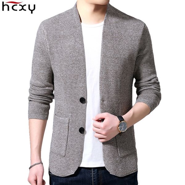 

hcxy 2019 men's cardigan sweater blazer version outwear men sweaters man coats jackets fashion 4 seasons solid color slim fit, White;black