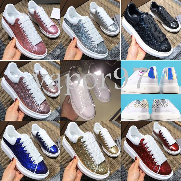 

[with box]2019 Designer Luxury chain reaction rear floor new silk matt leather casual men women shoes couples sports shoes