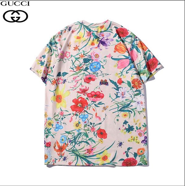 

весна лето 2019 нового шаблона мужского cucci популярного круглая шея напечатаны случайное короткие рукава футболка обеспечение качества ком, White