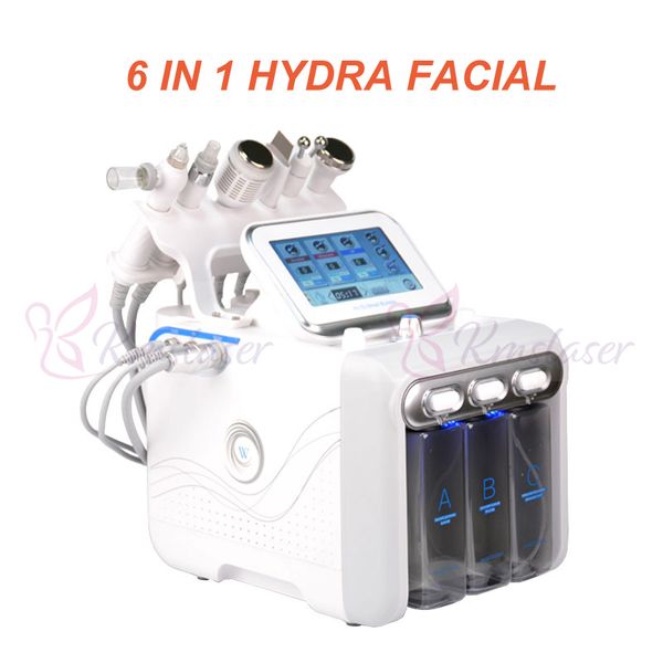 6 in 1 Hydra dermoabrasione con punte diamantate macchina per il viso Bio-lifting Spa Facial Machine RF ringiovanimento della pelle