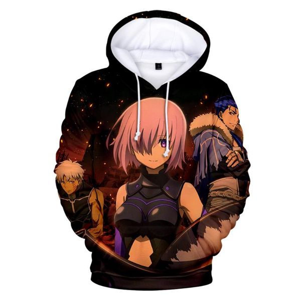 

hara anime fate grand order 3d print hoodies long sleeve sweatshirts juku harajuku hoodie 3d men's pullover sweatshirts style, Black