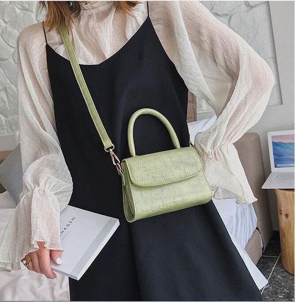 

designer vintage alligator women's handbags female shoulder bags girls leather purses luxury handbags women bags, Black