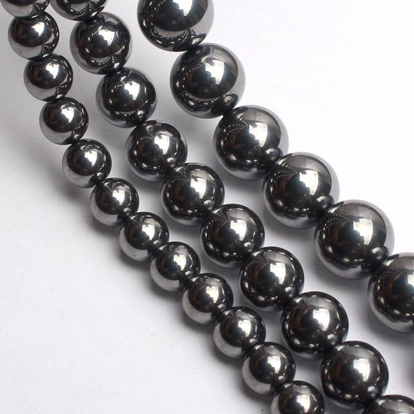 

natural magnetic created hematite spacers stone round beads for jewelry making diy bracelet necklace 15 inches 6/8/10/12 mm