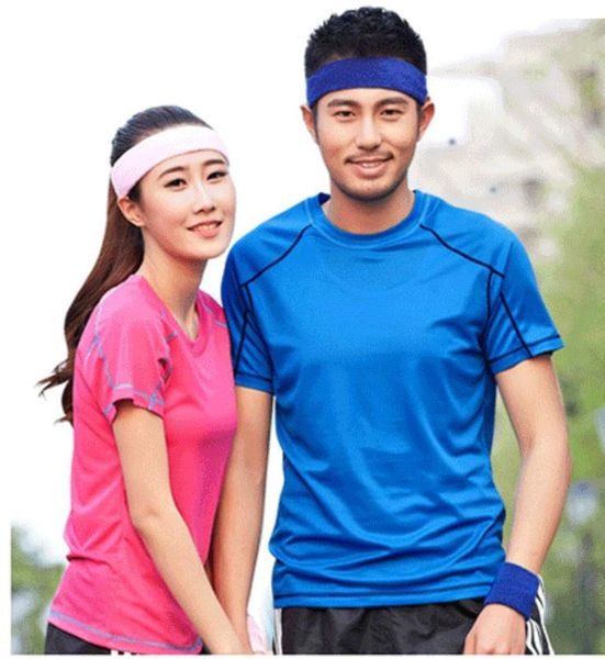 

couple sports t-shirt men fitness summer running mountaineering quick-dry shirt moisture wicking short-sleeve t-shirt women, Black;blue