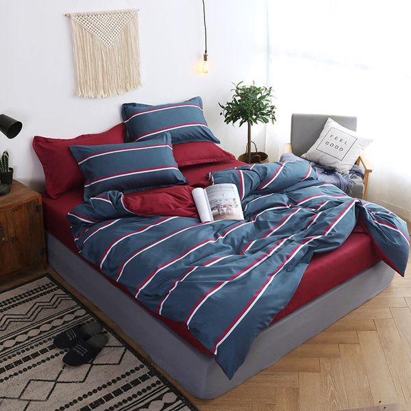 

slowdream fitted sheets on elastic band bedding set nordic rubber sheet double twin bedspread duvet cover set bed linen xhs0135