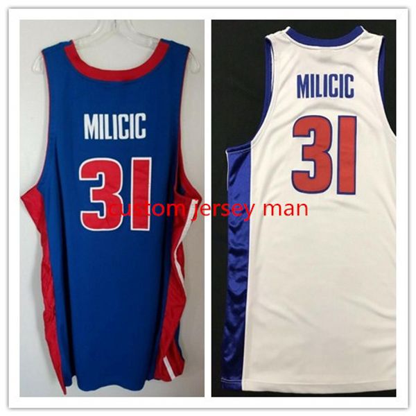 

колледж баскетбол джерси ретро винтаж #31 дарко миличич трикотажные изделия мужские сшитые сетчатые ткани throwback на заказ размер s-5xl, Black