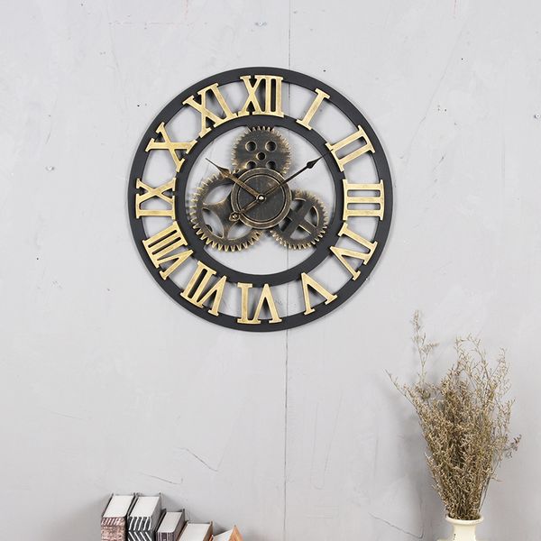 

european and american retro gear wall clock living room dining room wall hanging clock creative old stereo wy112804