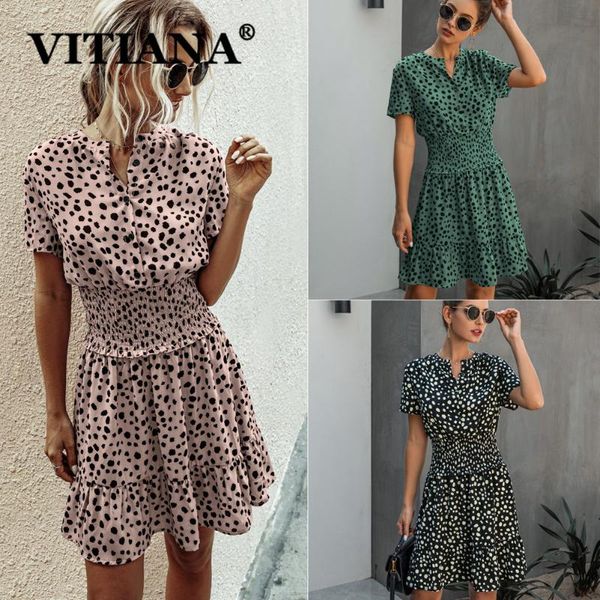 

vitiana женщины зеленый casual платье для женщин лето 2020 женский короткий рукав a-line бальные платья femme streetwear green vestidos, Black;gray