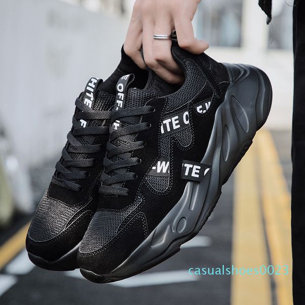 

men casual shoes brand dad shoes sneakers men thick sole platform flats tenis male training hombre chaussure zapatillas c23, Black