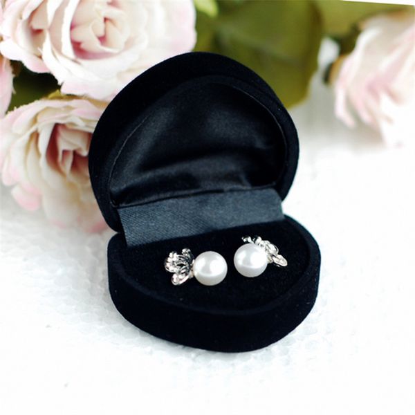 Heißer Verkauf Großhandel 24 teil/los 4,8*4,2*3 cm Schwarz Kleine Samt Schmuck Ring Display Box Ohrring verpackung Box Hochzeit Geschenk Box