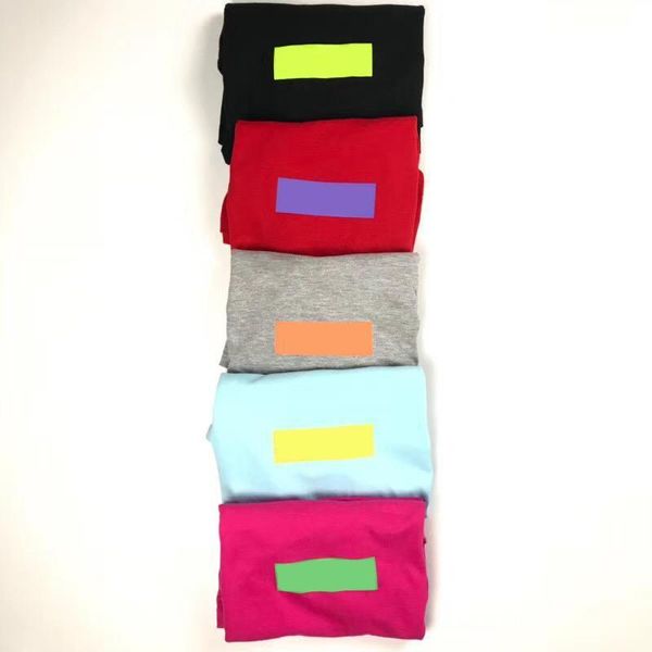 

18ss box logo fashion tee new trend candy colors t-shirt short sleeve cotton tee men women summer t-shirt hfwptx112, White;black