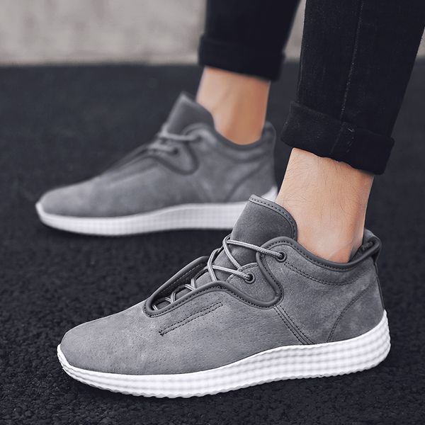 

winter genuine leather cotton shoes classic men shoes casual anti-skid warm fleeces walking flats zapatillas hombre boots, Black