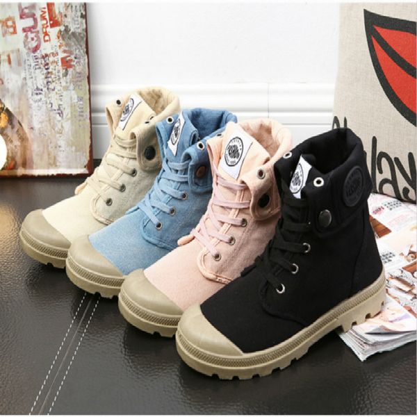 

cinessd canvas western ladies booties sneakers women solid 2020 spring fashion ankle boots for women platform boots wedges shoes, Black