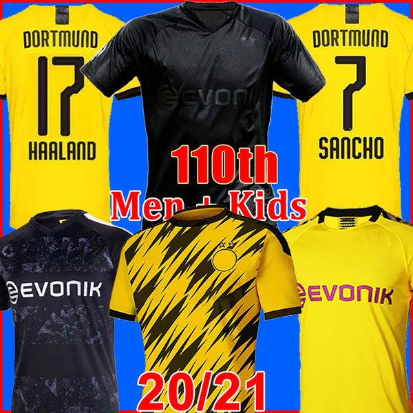 

19 20 bvb боруссия дортмунд футбол трикотаж 2019 2020 gotze reus pulisic witsel jersey paco alcacer футболка футболка комплект для мужчин, Black;yellow