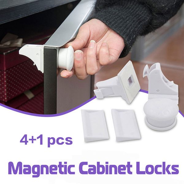 2019 4 1 Magnetic Children Lock Baby Safety Baby Protection Cabinet Door Lock Kids Drawer Locker Security Invisible Locks Dropshiping From Namenew