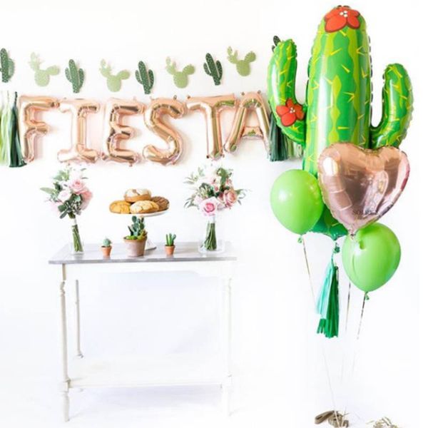 

cactus foil balloons fiesta party decoration desert birthday decor balloon wedding summer party mexican birthday supplies