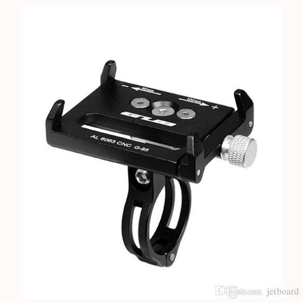 

g-85 aluminum alloy bicycle handlebar phone holder with buffer patch anti-slip adjustable bike holder stand - multi-colored