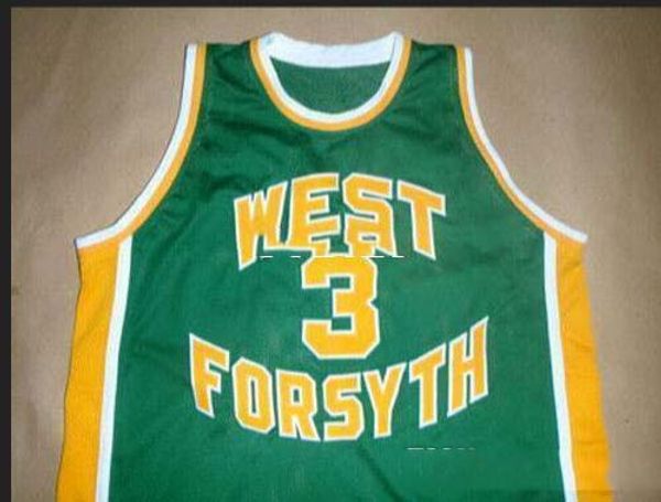 

custom xxs-6xl vintage men #3 chris paul west forsyth high school college jersey size s-4xl or custom any name or number, Black;red