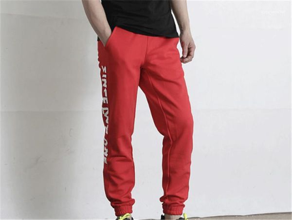 

print sweatpants spring street hip hop pants hommes lashing closing casual long pants designer mens letter, Black