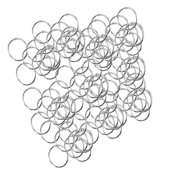 

100pcs nickel-plated metal book loose leaf binder rings clip