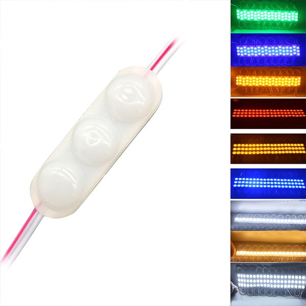 

yolu 3 led injection 10 pcs led module 12v with lens waterproof ip 65 white green pink blue sign shop banner