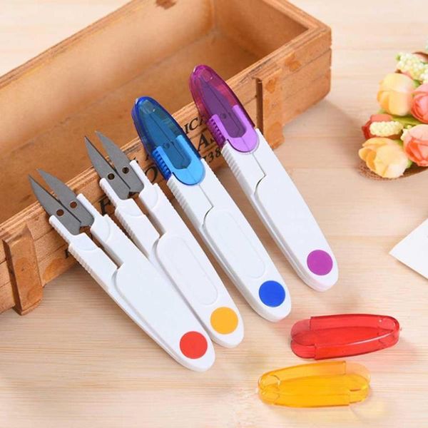 

tailor sewing scissors with cover trimmer tools embroidery craft clipper tailor nippers diy sewing accessories, Black