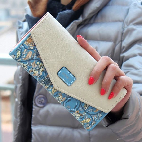 

2019 новая мода женщины кожаный клатч бумажник длинный бумажник карты 40#, Red;black