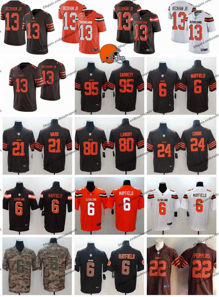 

2019 cleveland 13 odell beckham jr brown 6 baker mayfield 24 nick chubb 80 jarvi landry 21 denzel ward 95 garrett orange football jer ey