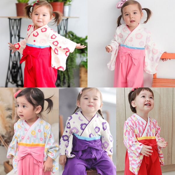 

ethnic clothing infant full sleeve cotton comfortable soft kimono sleepwear born baby boys girls japan style yukata pajamas casual, Red
