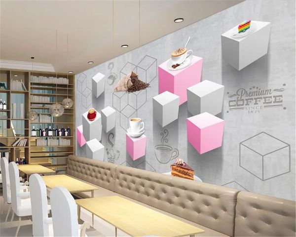 

3d wall painting wallpaper modern minimalist coffee shop 3d stereo tooling background wall hd wallpaper