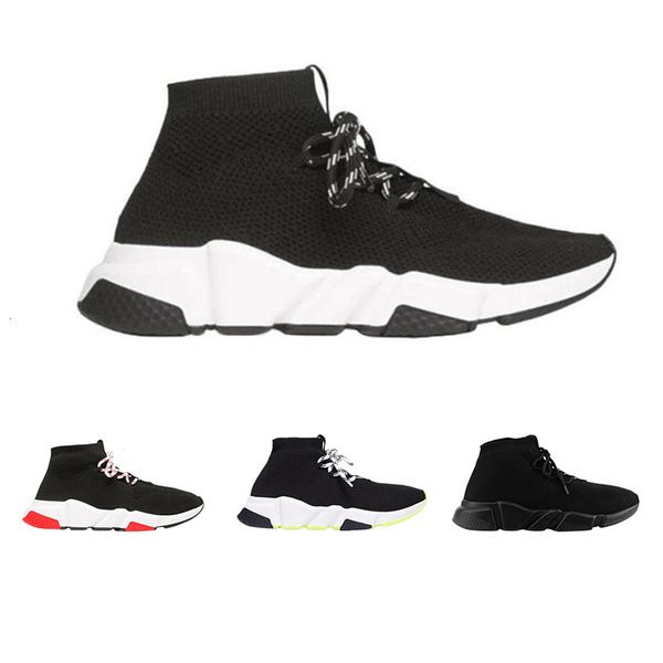 

lace-up socks shoes classic 2019 casual for men women trile black red green sole fashion sneaker mens trainers size 36-45