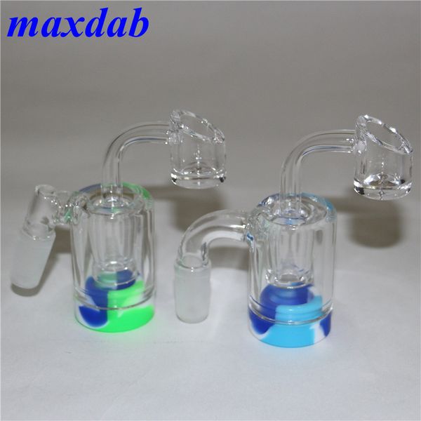 Accessori per fumatori narghilè Glass Reclaim Catcher frassino catcaher fatto a mano con chiodo Banger al quarzo da 4 mm e contenitori di cera siliconica da 5 ml per bong dab rig