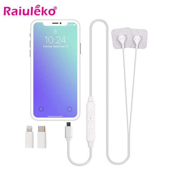 

portable mini pulse body massager mobile phone control body electrode massage ems muscle stimulator therapy meridian carry-on