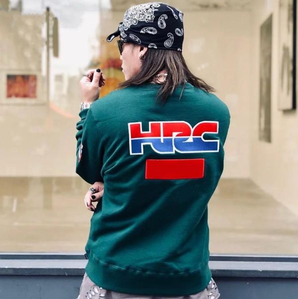 

19fw гонки crewneck с капюшоном пуловер толстовка мода свитер пара женщин и мужчин дизайнер высокое качество толстовка hfxhwy071, Black