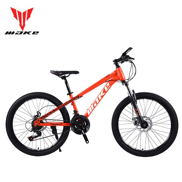 

mountain bike make 24' 21 speed disc brakes steel frame