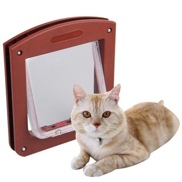 

cat gate door gateway lockable 4-way locking dog cat puppy pet flap screen door safe brushy frame pet supply toys ing
