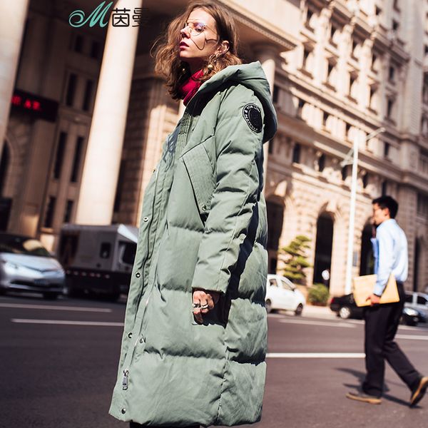 

inman women's winter new hooded duck down to warm down coat, Black