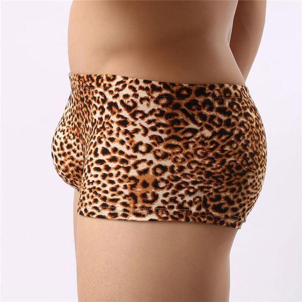 

mens breathable fashion designer boxers leopard print underwear males summer clothing underpants fashion casual clothing, Black;white