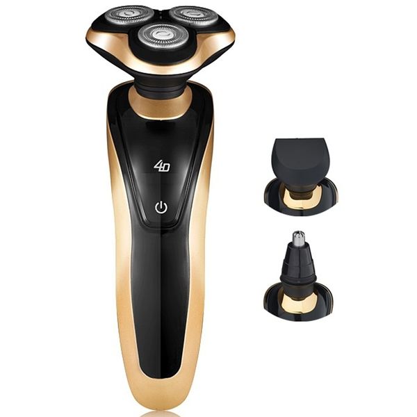 

3in1 kit electric shaver wet dry rechargeable electric razor for men beard shaving machine male rotary travel facial shaver