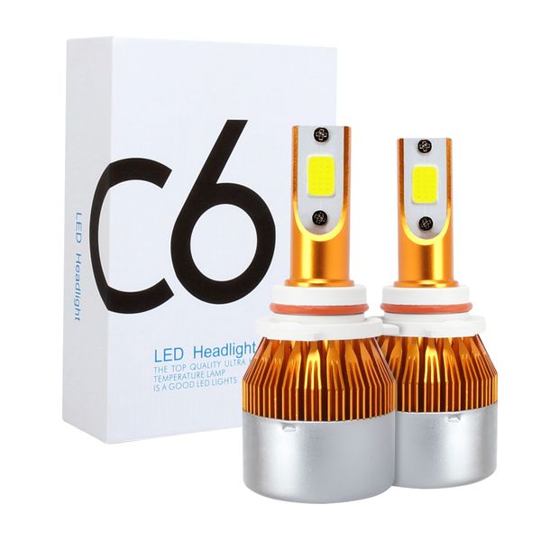 

2 pcs led cob headlights 6500k 8000lm car aviation aluminum frosted heatsink headlight 36w high brightness car light
