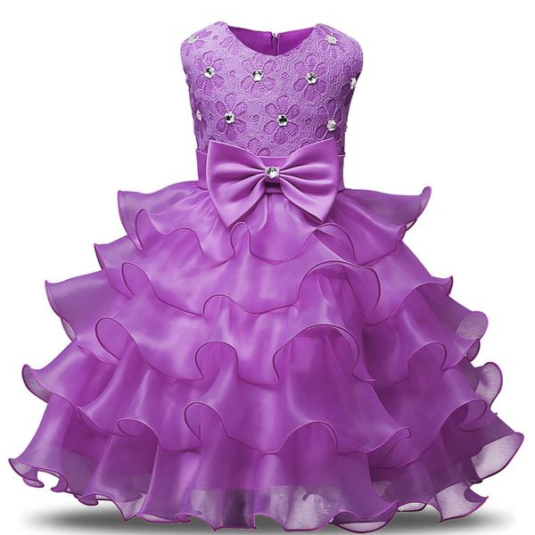 

flower girl dress floral baby girls dresses vestidos 9 colors wedding party children clothes birthday clothing, Red;yellow