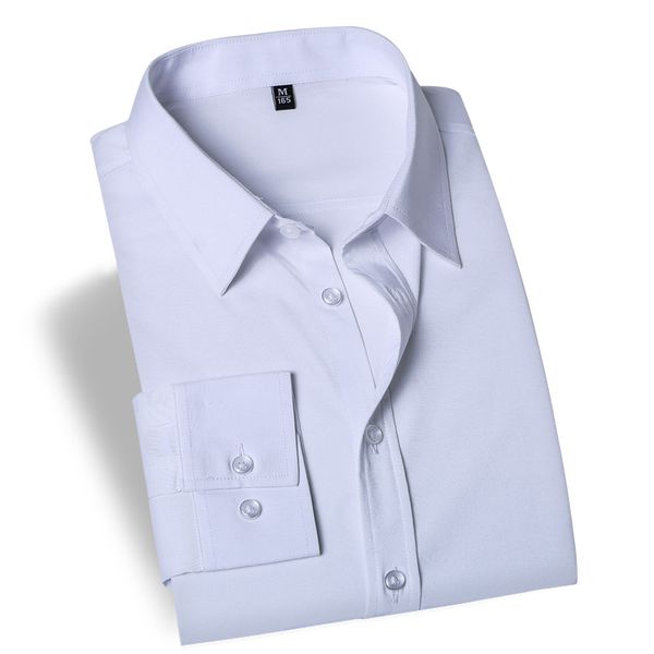 

autumn slim men's dress shirts solid color designer long sleeve lapel neck mens shirts fashion skinny party male dress, White;black