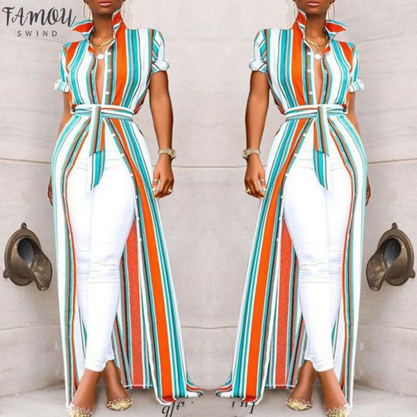 

summer womens blouse colorful striped casual shirt turndown collar striped blouse new loose shirt female blusas camisa de mujer, White