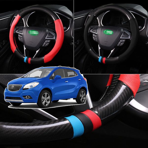 

for buick encore steering wheel cover anti-slip carbon fiber pvc leather