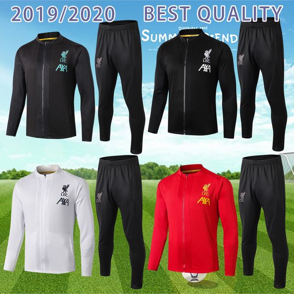 

size:s-2xl 2019 2020 soccer jacket tracksuit 19 20 survetement long sleeve full zipper football jackets set chandal axa, Black