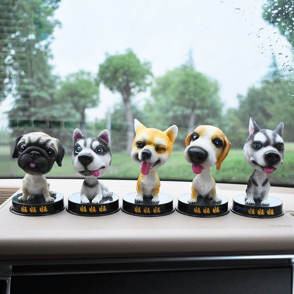 

car ornament shaking dog decoration nodding resin puppy dog shaking bobbing head dogs car decoration