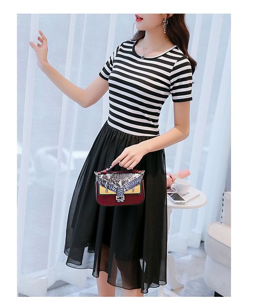 

увядание черное платье женский fashion show тонкие полосы рендер юбка джокера, Black;gray