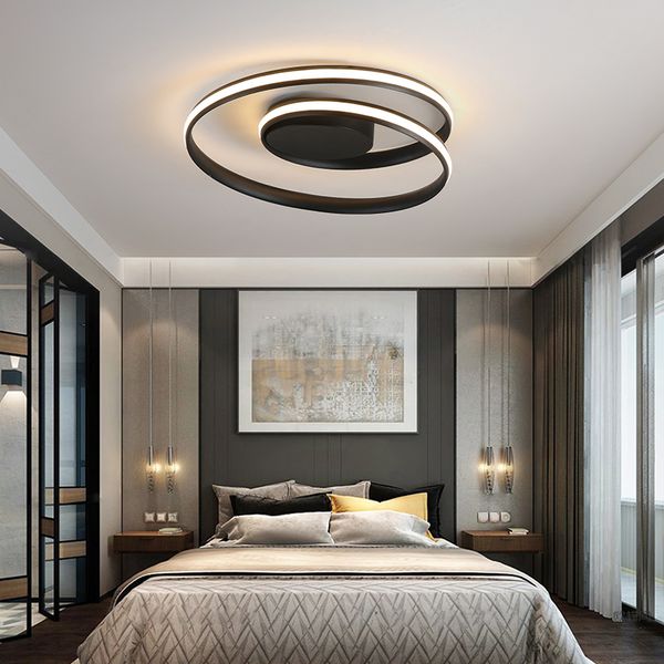 2019 Minimalism Modern Led Ceiling Lights Black White Aluminum Ceiling Lamp Living Room Bedroom Lamparas De Techo Colgante Modern From Huxiaoan